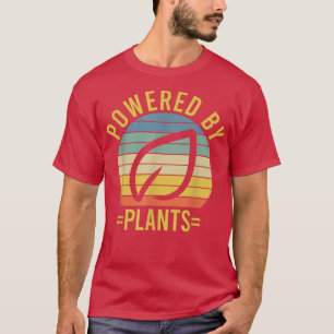 Powered by PlantsベジタリアンビーガントレーニングプラントP Tシャツ