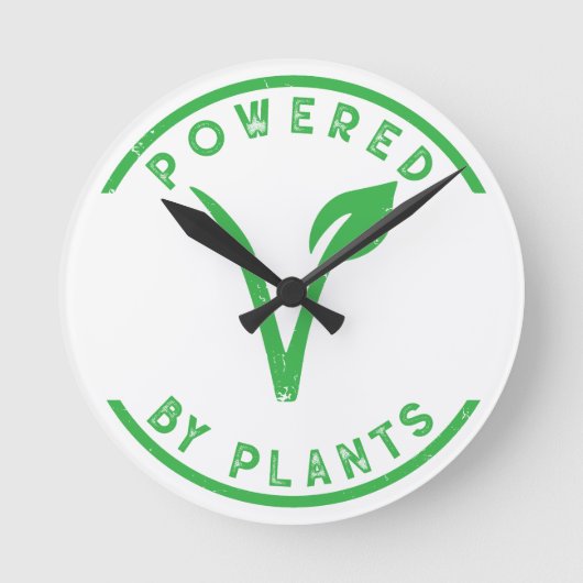 Powered by Plants ラウンド壁時計 (正面)