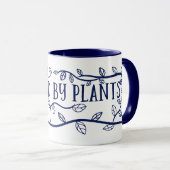Powered by Plants Navy Blue Wraparoundベジタリアン マグカップ (正面右)