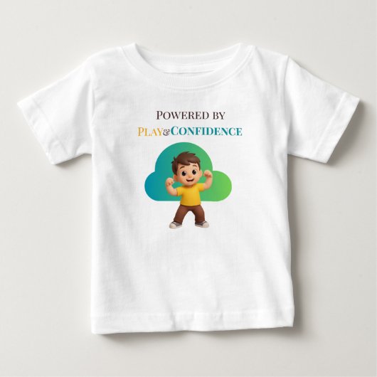 Powered by Play and Confidence ベビーTシャツ (正面)