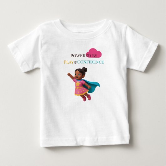 Powered by Play & Confidence ベビーTシャツ (正面)
