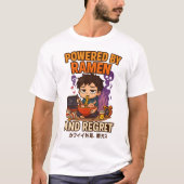 Powered by Ramen and Regret Tシャツ (正面)