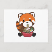 Powered By Ramen Cute Red Panda Eats Ramen Noodles ポストカード (正面)