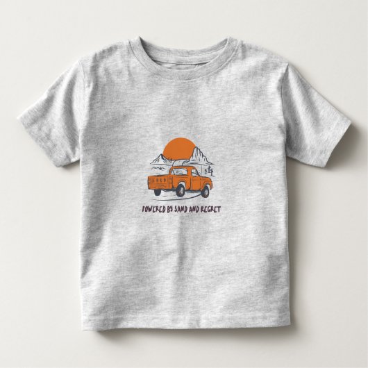 Powered By Sand And Regret Desert Camping トドラーTシャツ (正面)