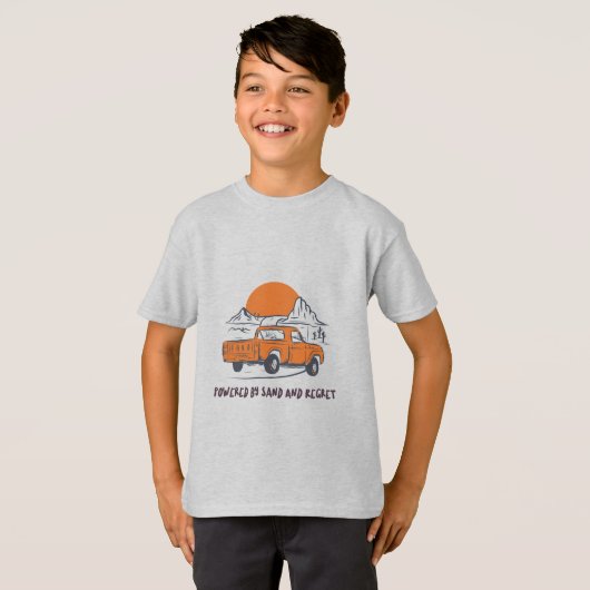 Powered By Sand And Regret Desert Camping Tシャツ (正面フル)