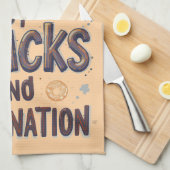 Powered by Snacks Imagination Funny Food Quote Typ キッチンタオル (四つ折り)