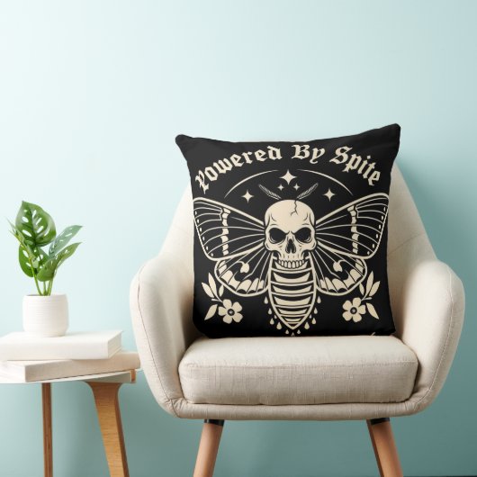 "Powered By Spite" Dead Moth Pillow クッション (椅子)