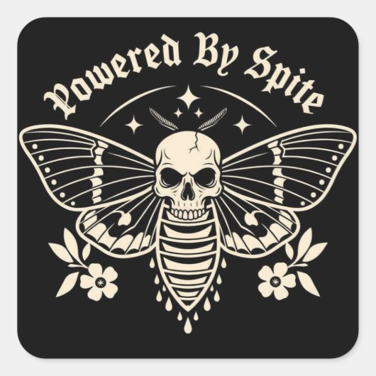 "Powered By Spite" Sticker スクエアシール (正面)