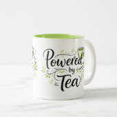Powered By Tea Cute Teacup Tea Bag Illustration ツートーンマグカップ (正面右)