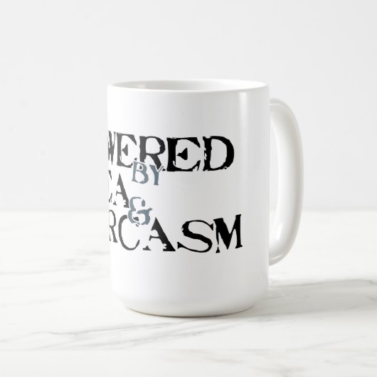 Powered by Tea & Sarcasm コーヒーマグカップ (正面右)