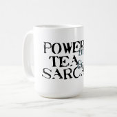 Powered by Tea & Sarcasm コーヒーマグカップ (正面左)