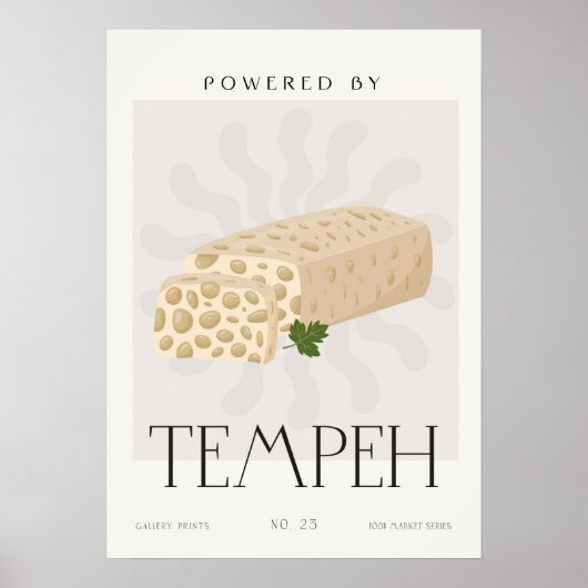 Powered by Tempeh Plant Based Kitchen Decor  ポスター (正面)