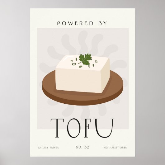Powered by Tofu Vegan Plant Based Kitchen Decor ポスター (正面)