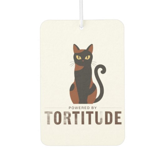 Powered by Tortitude Funny Cat Air Freshener カーエアーフレッシュナー (正面)