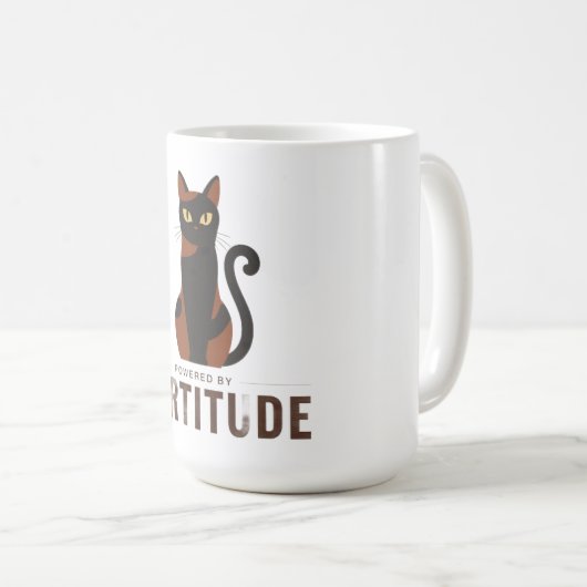 Powered by Tortitude Funny Cat Graphic コーヒーマグカップ (正面右)