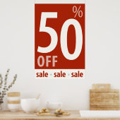 Powerful 50% OFF SALE Sign - retail sales poster ポスター (キッチン)