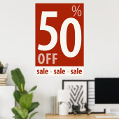 Powerful 50% OFF SALE Sign - retail sales poster ポスター (ホームオフィス)