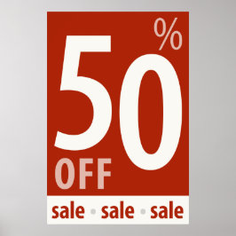 Powerful 50% OFF SALE Sign - retail sales poster ポスター