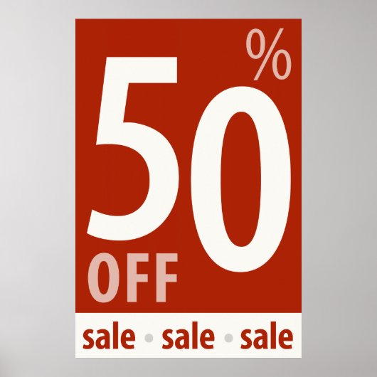 Powerful 50% OFF SALE Sign - retail sales poster ポスター (正面)
