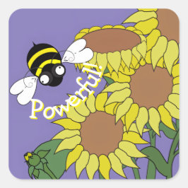 Powerful Bee Sticker スクエアシール