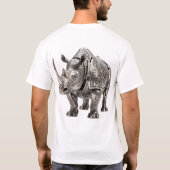Powerful Celtic Silver Rhino with Intricate Knot P Tシャツ (裏面)