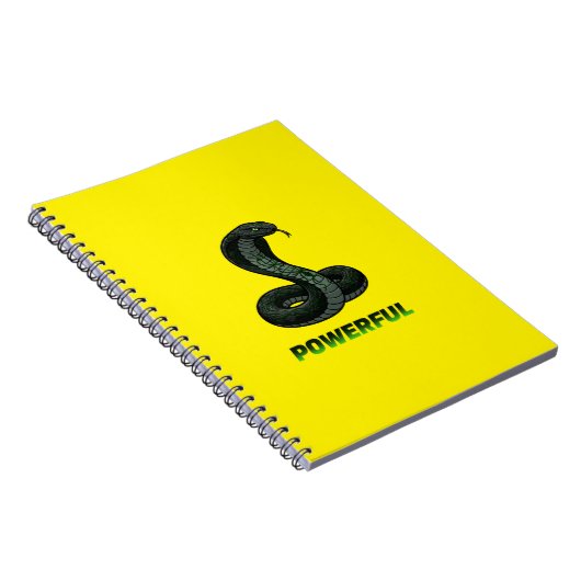 Powerful Cobra Spiral Notebook – Strength & Focus ノートブック (右側)