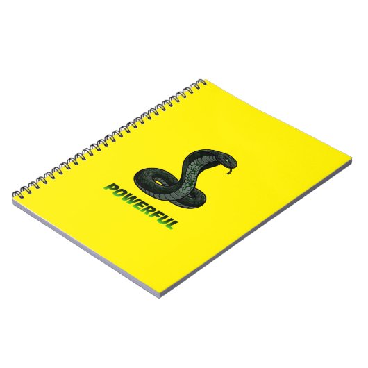 Powerful Cobra Spiral Notebook – Strength & Focus ノートブック (左側)