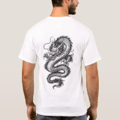 Powerful Eastern Dragon Illustration Tee Tシャツ (裏面)