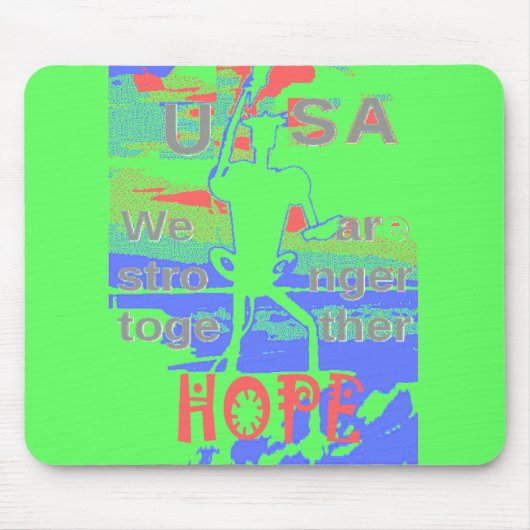 Powerful ECO USA Hillary Hope We Are Stronger Toge マウスパッド (正面)