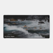 Powerful moody ocean (Custom Text and Initials) デスクマット (正面)