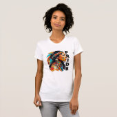 Powerful Native Spirit Woman Artistic Motif Design Tシャツ (正面フル)