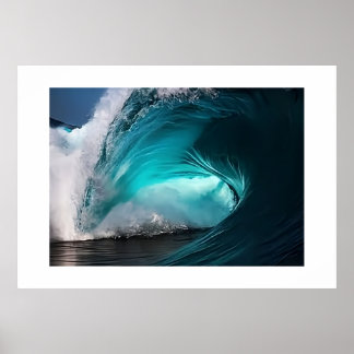 Powerful Ocean Wave Majestic Blue Sea Nature ポスター