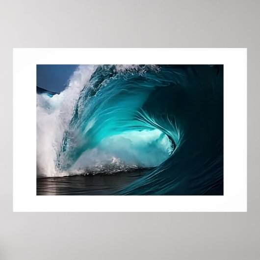 Powerful Ocean Wave Majestic Blue Sea Nature ポスター (正面)