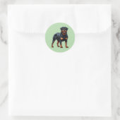 Powerful Rottweiler – Full-Body Dog Sticker ラウンドシール (バッグ)