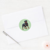 Powerful Rottweiler – Full-Body Dog Sticker ラウンドシール (封筒)