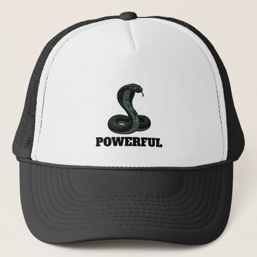 Powerful Snake Hat – Custom Text Cobra Design Cap キャップ (正面)