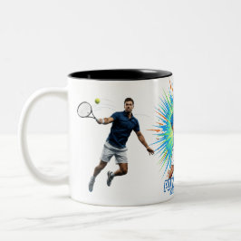Powerful Tennis Player Serve Sport Action Mug ツートーンマグカップ