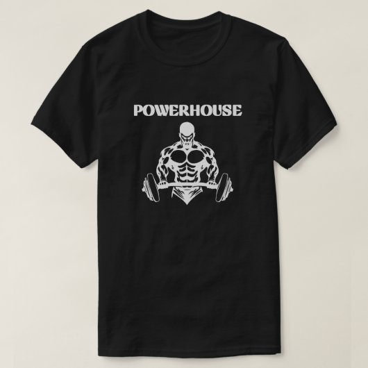 POWERHOUSE, BLACK MEN'S BASIC  Tシャツ (デザイン正面)