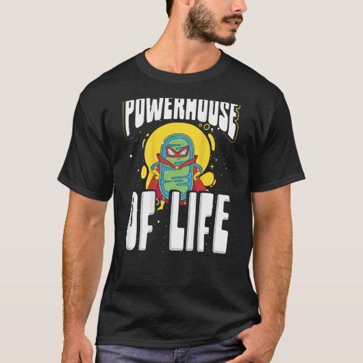 Powerhouse Of Lifeバックプリント生物学先生 Tシャツ (正面)