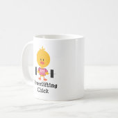 Powerliftingのひよこのマグ コーヒーマグカップ (正面左)