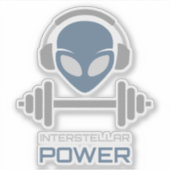 Powerlifting Alien Gym Workout シール (正面)