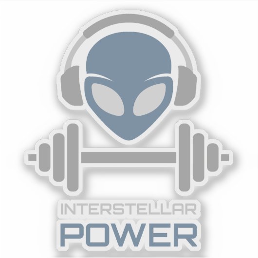 Powerlifting Alien Gym Workout シール (正面)