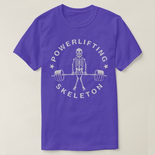 Powerlifting Skeleton Gym Fitness Lovers Vintage  Tシャツ (デザイン正面)