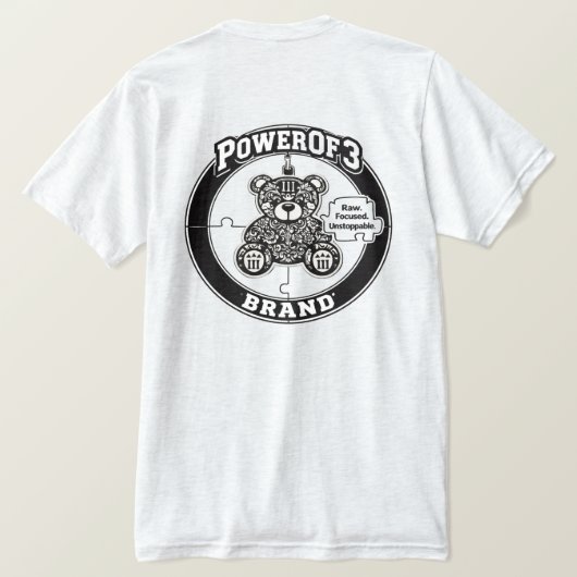 PowerOf3BrandシグネチャークレストTシャツ Tシャツ (デザイン裏面)