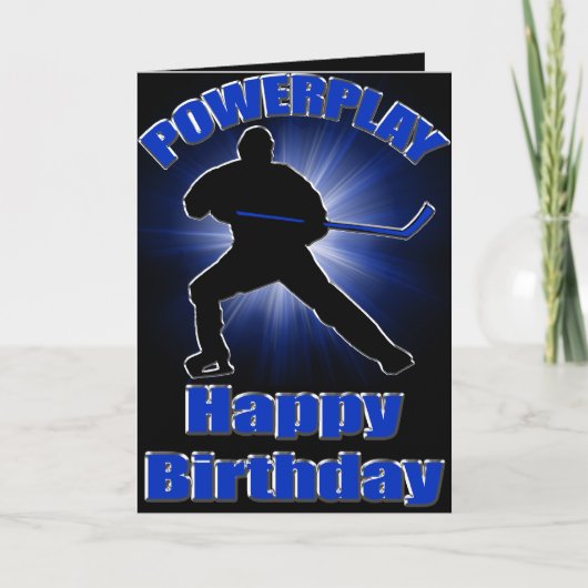 Powerplayホッケー誕生日カード カード (正面)
