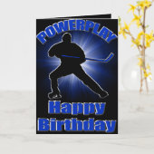 Powerplayホッケー誕生日カード カード (黄色い花)