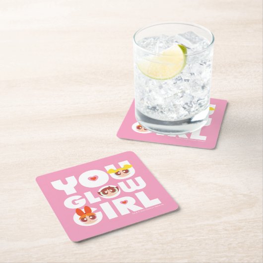 PowerPuffの女の子：ユー·グロー·ガール スクエアペーパーコースター (インサイチュ)