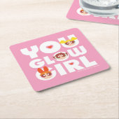 PowerPuffの女の子：ユー·グロー·ガール スクエアペーパーコースター (アングル)