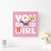 PowerPuffの女の子：ユー·グロー·ガール スクエア壁時計 (ホーム)