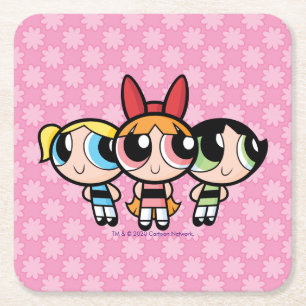 PowerPuffの女の子：砂糖、香辛料、そして何でもいい スクエアペーパーコースター